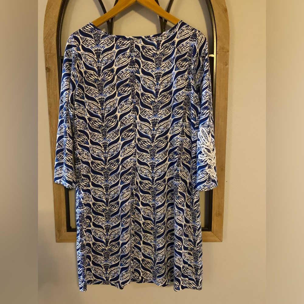 Lilly Pulitzer Womens 3/4 Sleeve Beach Coral Reef Navy Dress- Medium - Picture 5 of 5